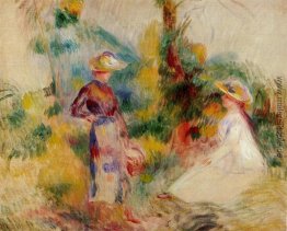 Zwei Frauen in einem Garten Zwei Frauen in einem Garten