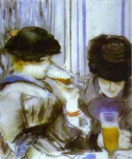 Zwei Frauen trinken bocks Zwei Frauen trinken bocks