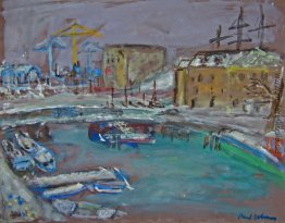 Auf der Uferpromenade Oosterdok im Winter - Amsterdam Stadt Auf der Uferpromenade Oosterdok im Winter - Amsterdam Stadt