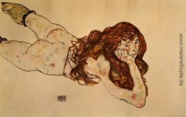 Weiblicher Akt auf dem Bauch liegt Weiblicher Akt auf dem Bauch liegt
