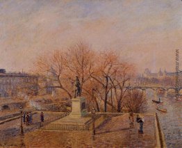 Pont Neuf, die Statue von Henri IV, Wetter, Morgen Pont Neuf, die Statue von Henri IV, Wetter, Morgen