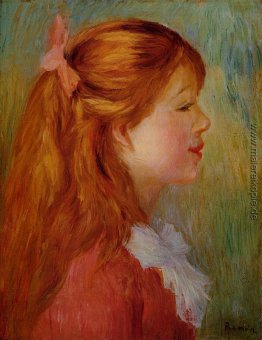 Junges Mädchen mit dem langen Haar in Profil Junges Mädchen mit dem langen Haar in Profil