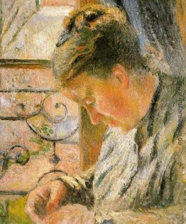 Porträt von Madame Pissarro Nähen der Nähe eines Fensters Porträt von Madame Pissarro Nähen der Nähe eines Fensters