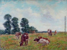 Wiese Szene mit Vieh und Bäume Wiese Szene mit Vieh und Bäume