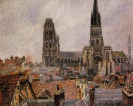 Die Dächer der Altstadt von Rouen Grau Wetter Die Dächer der Altstadt von Rouen Grau Wetter