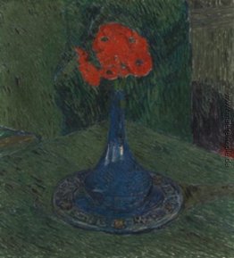 Mohnblume im blauen Vase Mohnblume im blauen Vase