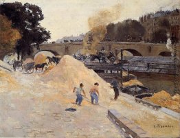 Die Ufer der Seine in Paris, Pont Marie, Quai d'Anjou Die Ufer der Seine in Paris, Pont Marie, Quai d'Anjou