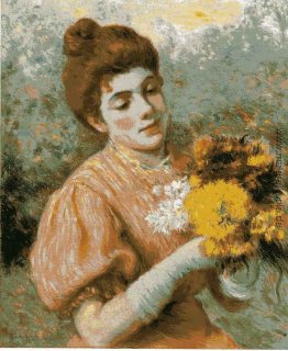 Frau mit Blumenstrauß Frau mit Blumenstrauß