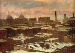 Ansicht von Citydachspitzen im Winter Ansicht von Citydachspitzen im Winter