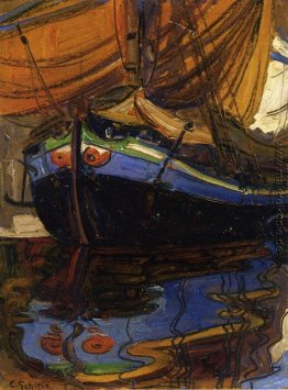 Segelboot mit Spiegelbild im Wasser Segelboot mit Spiegelbild im Wasser