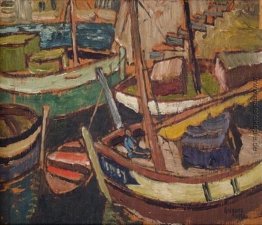 Festgemachten Boote am Kai Festgemachten Boote am Kai