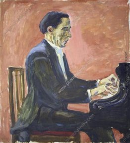 Porträt von Französisch Pianisten Alfred Cortot Porträt von Französisch Pianisten Alfred Cortot