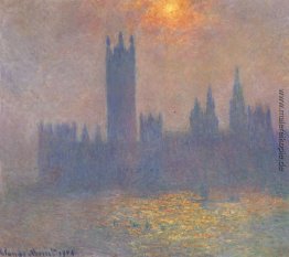 Häuser des Parlaments, Einfluss von Sonnenlicht in den Nebel Häuser des Parlaments, Einfluss von Sonnenlicht in den Nebel