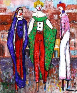 Clowns in Sighisoara Clowns in Sighisoara