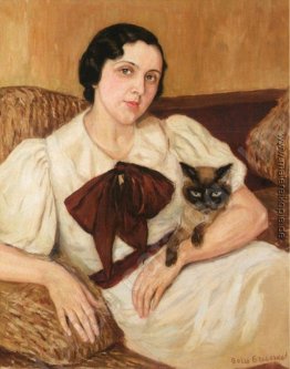 Frau mit Katze Frau mit Katze