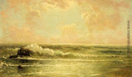 Seelandschaft mit Kiefern und überhängenden Wolken Seelandschaft mit Kiefern und überhängenden Wolken