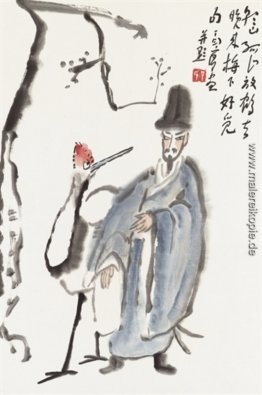 Gelehrter und Kran Gelehrter und Kran