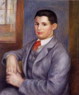 Junger Mann in einem roten Krawatte, Porträt von Eugene Renoir Junger Mann in einem roten Krawatte, Porträt von Eugene Renoir