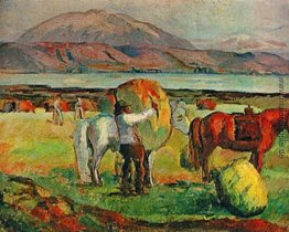 Thjórsá Fluss, Mt. Hekla in der Abendsonne Thjórsá Fluss, Mt. Hekla in der Abendsonne