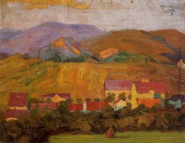 Dorf mit Bergen Dorf mit Bergen