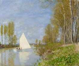 Kleines Boot auf dem kleinen Zweig der Seine bei Argenteuil Kleines Boot auf dem kleinen Zweig der Seine bei Argenteuil