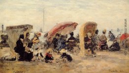 Frauen, die Garnelen in Kerhor Frauen, die Garnelen in Kerhor