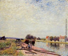 Lastkähne auf der Loing, St. Mammes Lastkähne auf der Loing, St. Mammes