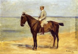 Reiter auf dem Strand, der nach links Reiter auf dem Strand, der nach links