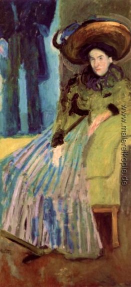 Sitzende Frau im grünen Kleid Sitzende Frau im grünen Kleid