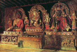 Die drei wichtigsten Götter in einem Chingacheling buddhistische Die drei wichtigsten Götter in einem Chingacheling buddhistische