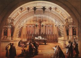 Das Äußere des Heiligen Grabes und Calvary Das Äußere des Heiligen Grabes und Calvary