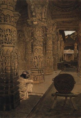 Die Kolonnade in der Jain-Tempel in Mount Abu in den Abend Die Kolonnade in der Jain-Tempel in Mount Abu in den Abend