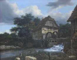 Zwei Wassermühlen und eine offene Schleuse Zwei Wassermühlen und eine offene Schleuse