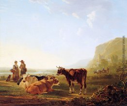 Landschaft mit Kühen Ruhe Landschaft mit Kühen Ruhe