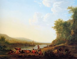 Gebirgige Flusslandschaft Gebirgige Flusslandschaft