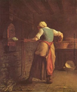 Woman baking bread Woman baking bread