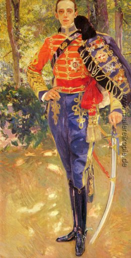 Porträt von König Alfonso XIII in der Uniform der Hussars Porträt von König Alfonso XIII in der Uniform der Hussars