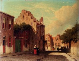 Ein Sunlit Townview mit Zahlen im Gespräch Ein Sunlit Townview mit Zahlen im Gespräch
