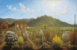 Ein Blick auf Haus und Garten des Künstlers, in Mills Plains, Va Ein Blick auf Haus und Garten des Künstlers, in Mills Plains, Va