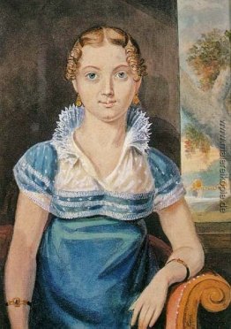 Junges Mädchen mit einem blauen Kleid Junges Mädchen mit einem blauen Kleid