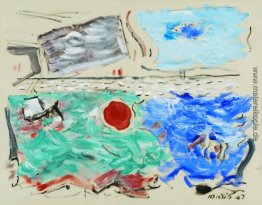 Bewegung: Meer, Ultramarin und Grün; Himmel, Cerulean und Grau Bewegung: Meer, Ultramarin und Grün; Himmel, Cerulean und Grau