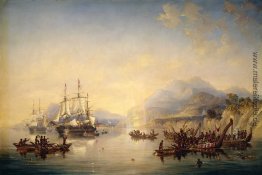 Erebus "und" Terror "in Neuseeland, August 1841 Erebus "und" Terror "in Neuseeland, August 1841