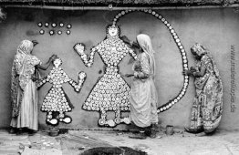 Frauen, die eine Samha Devi Bild, Haryana Frauen, die eine Samha Devi Bild, Haryana