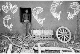 Wand-Dekorationen auf ein Bauernhaus, Rajasthan Wand-Dekorationen auf ein Bauernhaus, Rajasthan