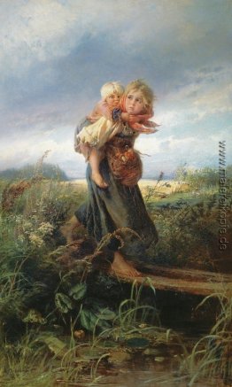 Kinder aus dem Sturm laufen Kinder aus dem Sturm laufen