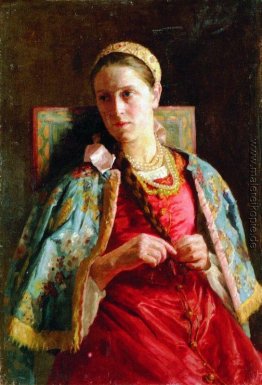Portrait der jungen Dame im russischen Kostüm Portrait der jungen Dame im russischen Kostüm