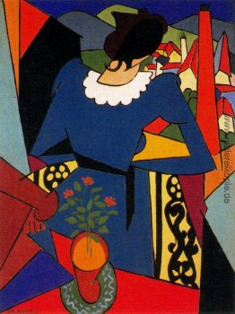 Frau auf Balkon Frau auf Balkon