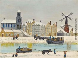 Ville Au Moulin près du canal en hiver Ville Au Moulin près du canal en hiver