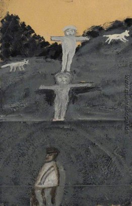 Kreuzigung oder Allegorie mit drei Figuren und zwei Hunde Kreuzigung oder Allegorie mit drei Figuren und zwei Hunde
