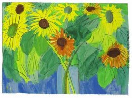 Orange und gelbe Sonnenblumen Orange und gelbe Sonnenblumen